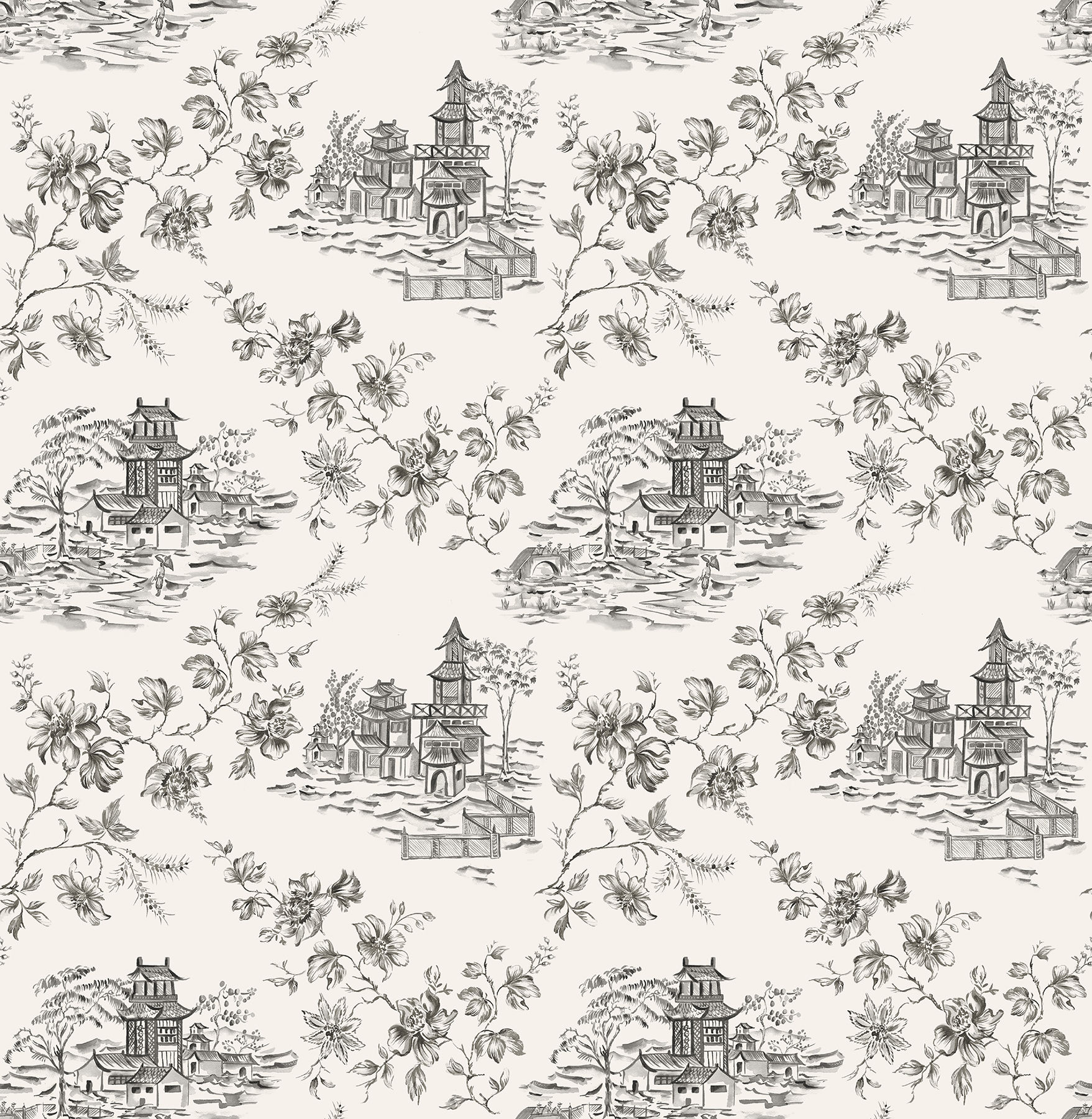 Ami - Laure Ink Toile Wallpaper