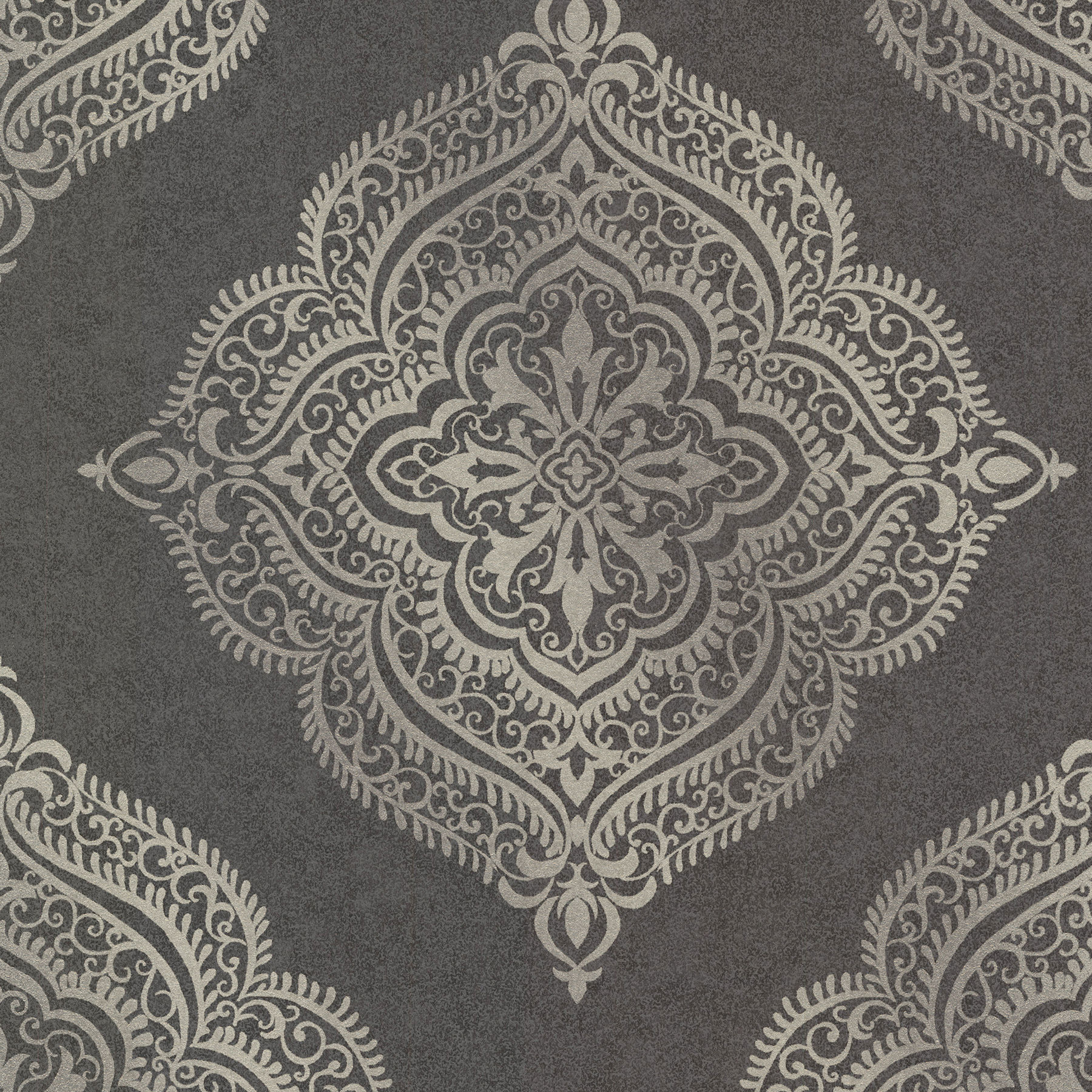 Avalon - Capella Charcoal Medallion Wallpaper