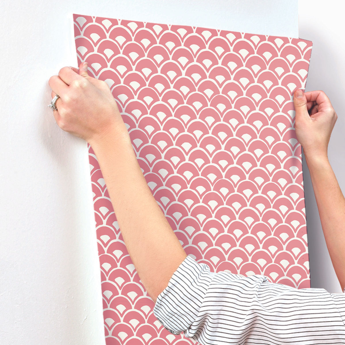 Magnolia Home III - Stacked Scallops Wallpaper Pink