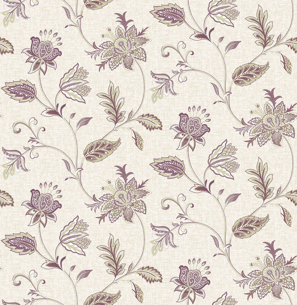 Ami - Georgette Burgundy Jacobean Wallpaper