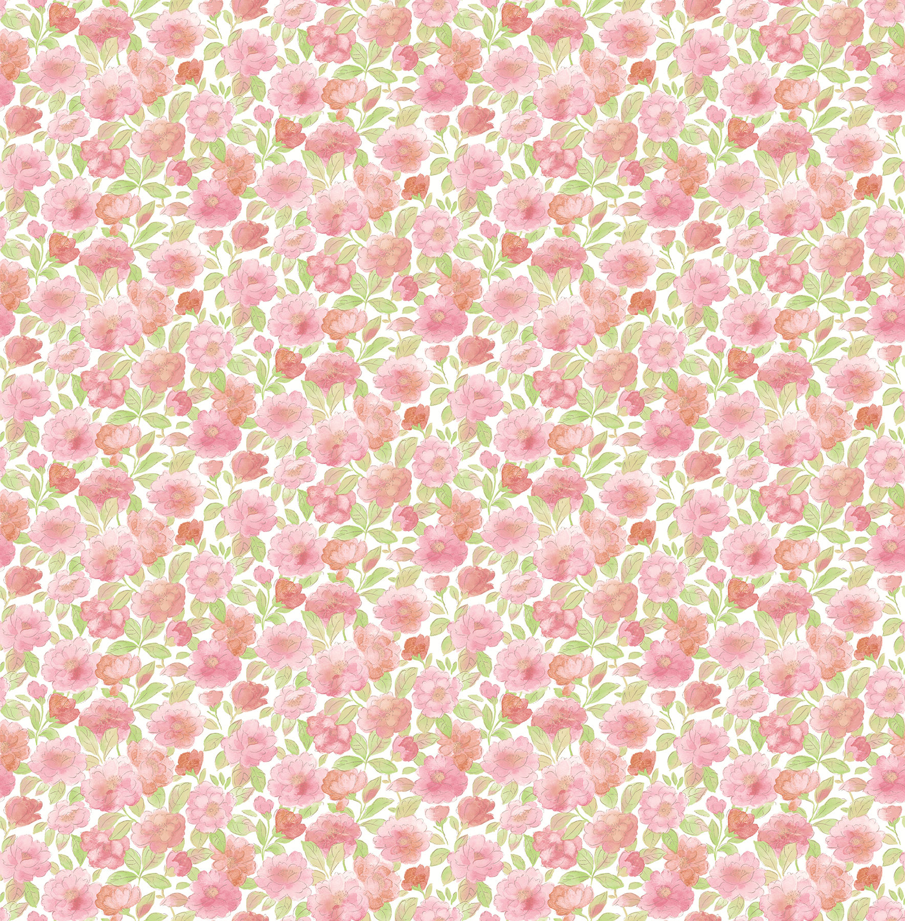 Ami - Elsie Pink Floral Wallpaper