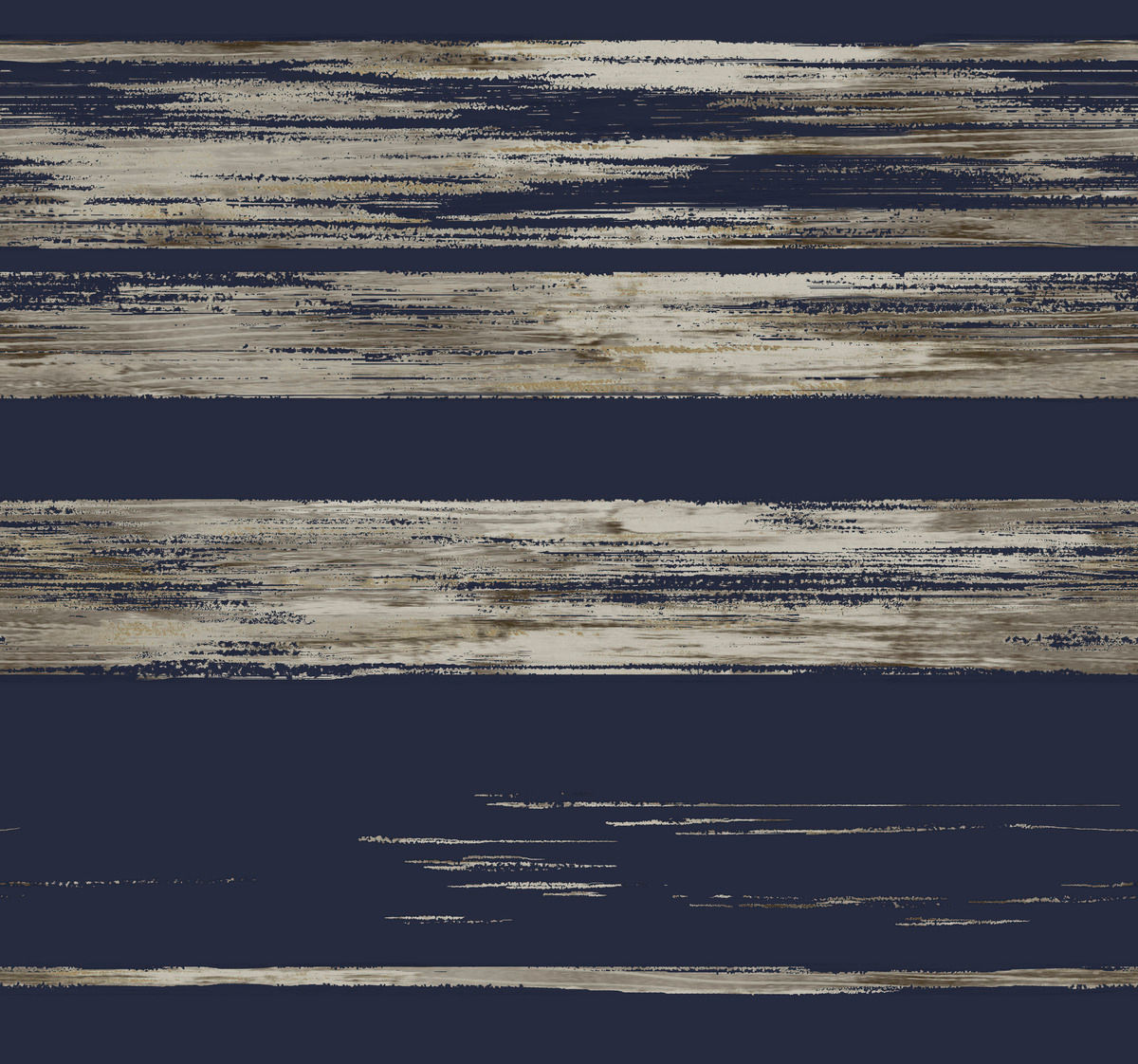 Ronald Redding Designs 24 Karat - Horizontal Dry Brush Wallpaper Navy
