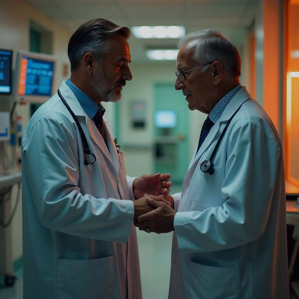 Male doctor explaining non-opioid pain management options