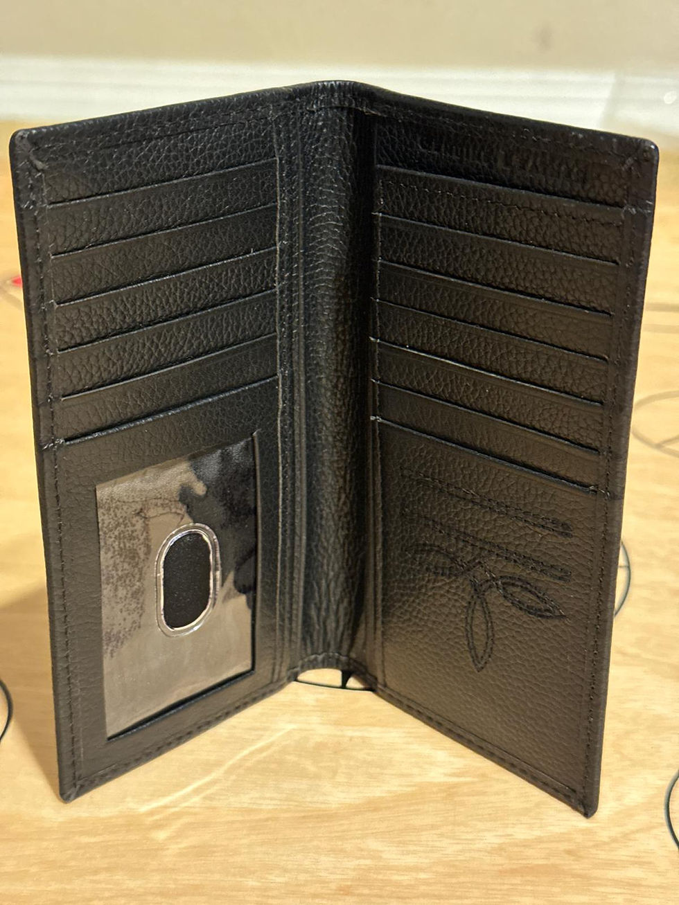 Thumbnail: Long Wallet Black in cow pebble grain