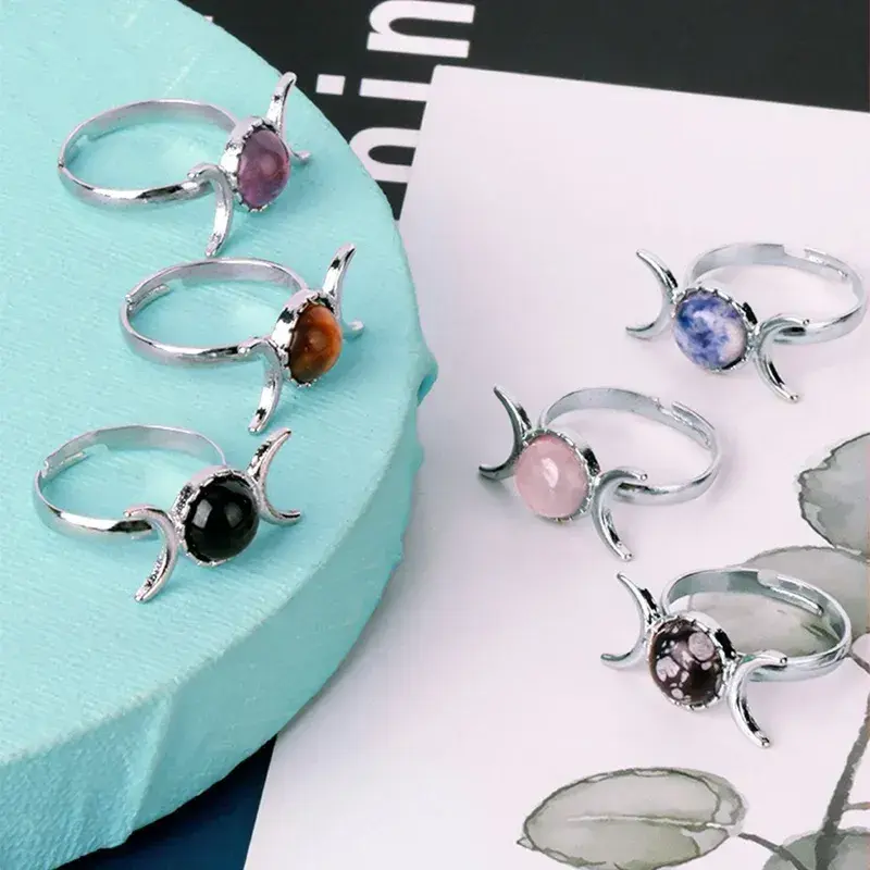 Thumbnail: Triple Moon Ring Adjustable