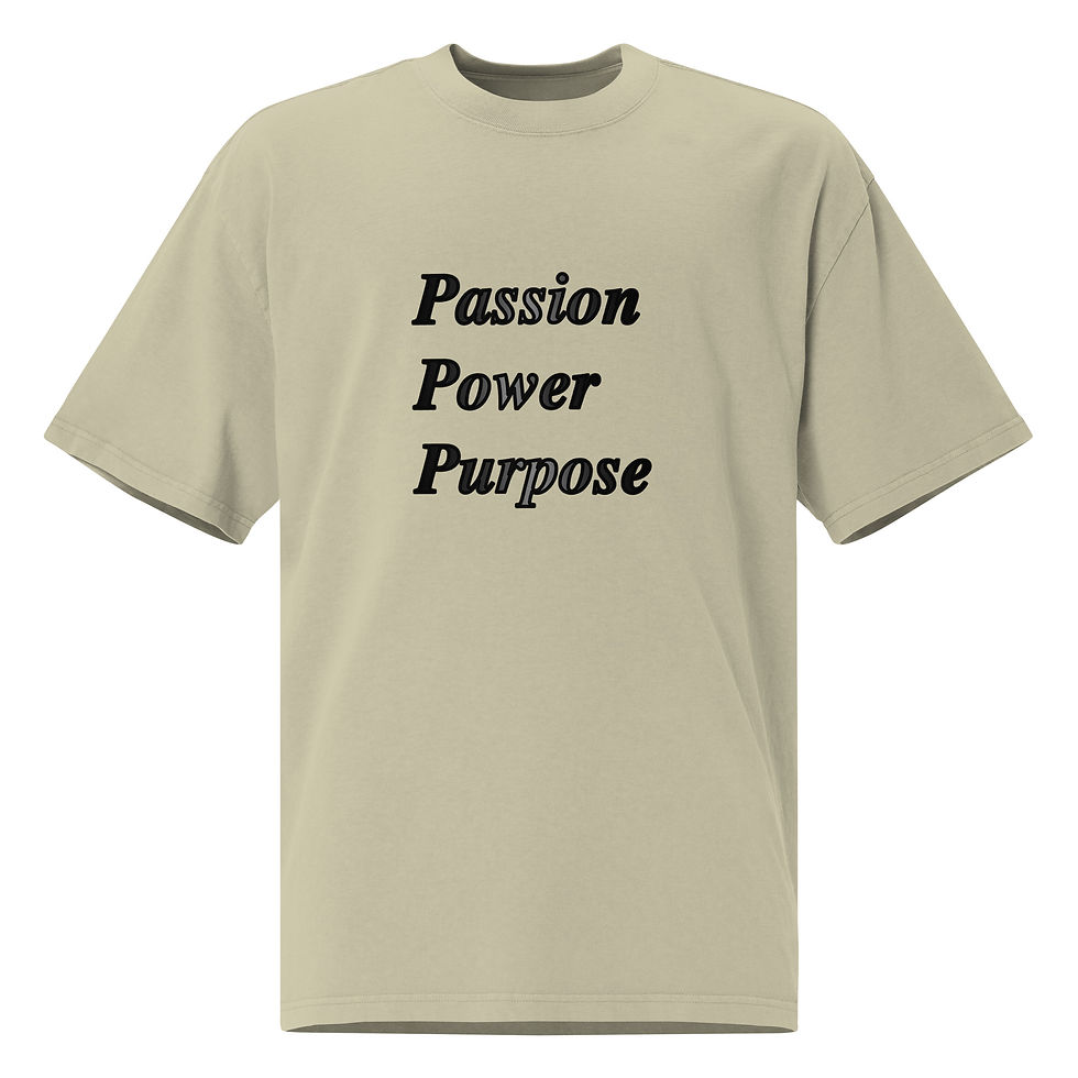 Thumbnail: Passion Power Purpose Oversized Faded T-shirt