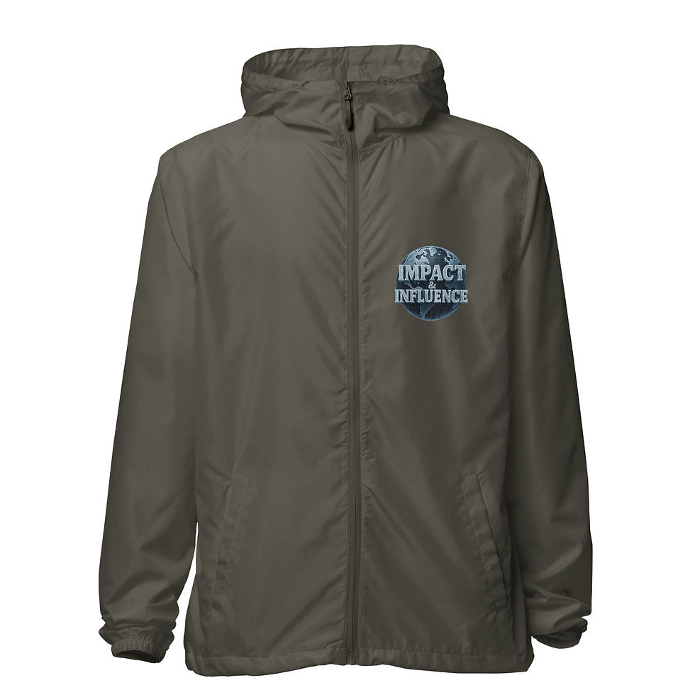 Thumbnail: Impact & Influence Unisex lightweight zip up windbreaker