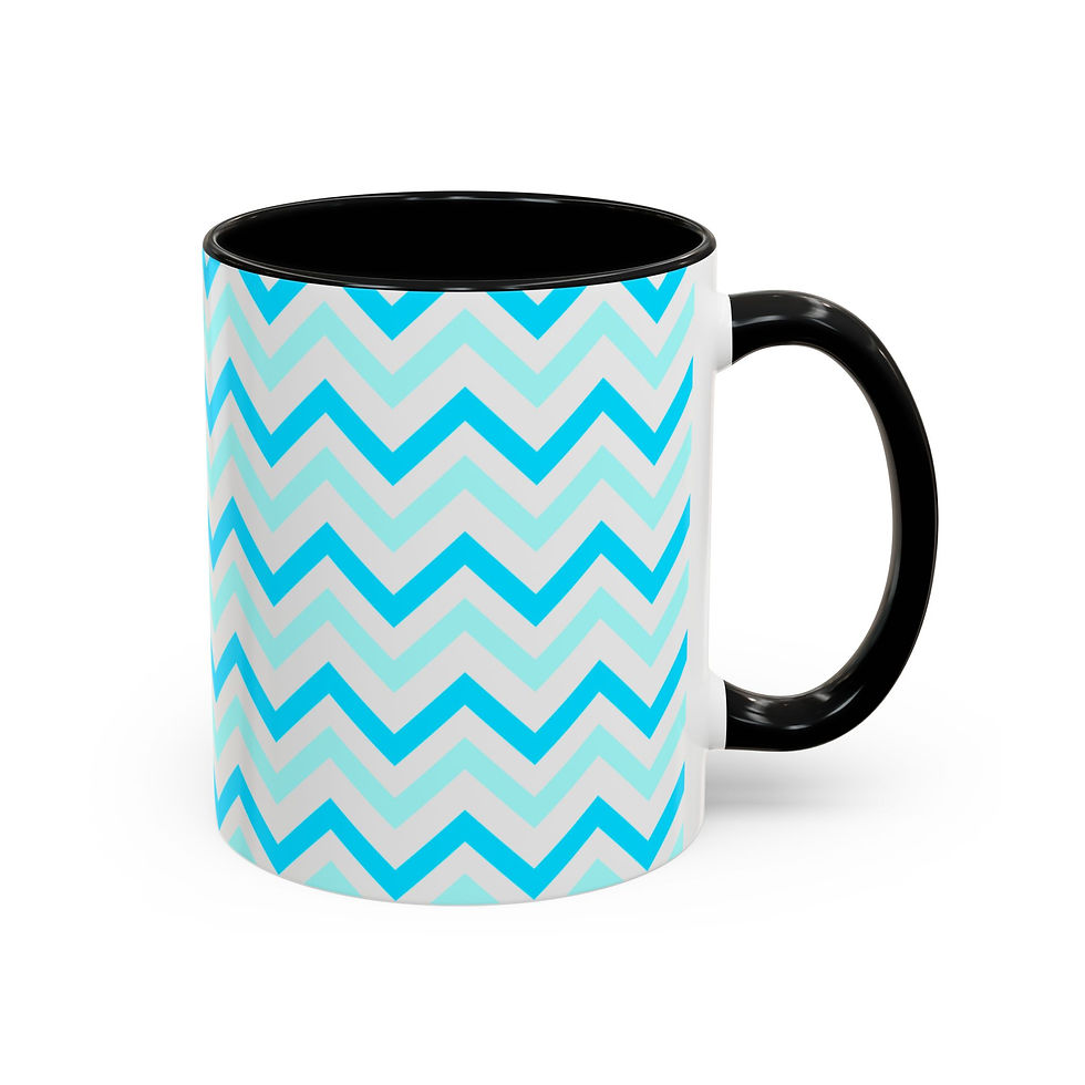 Blue zigzag pattern coffee mug