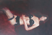Oil on canvas woman in underwear óleo sobre lienzo mujer en ropa interior