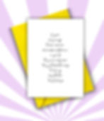 Greeting card with black ink on white background.