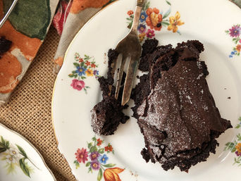Dark chocolate brownie with red wine