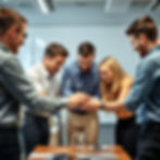 Team collaborating in an office