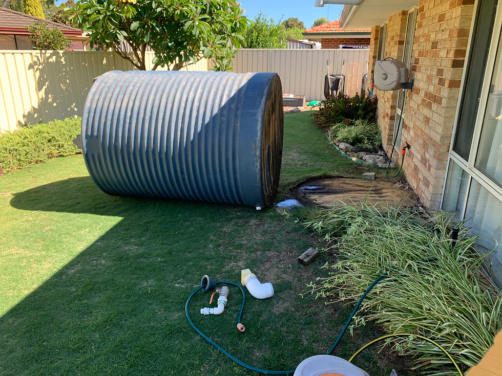 HDPE Rainwater Tank on its side