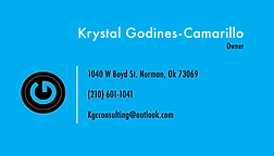 Contact Information: Krystal G. Camarillo 1040 W. Boyd St. Norman, OK 73069 210-601-1041 Email: info@kgc-consulting.com