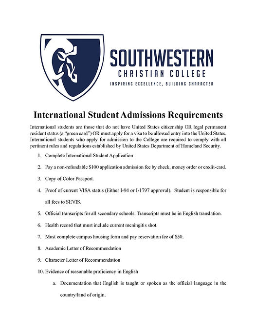 Admissions (INTERNATIONAL) | SwCC