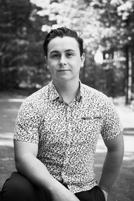 black and white photo of boy