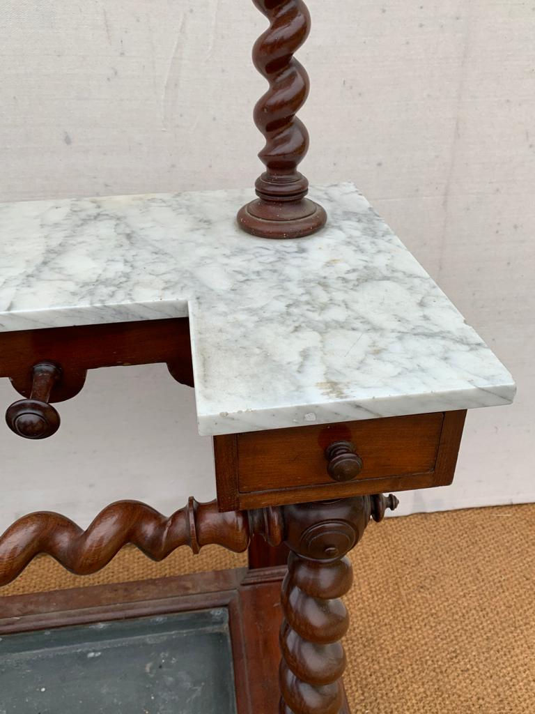 Thumbnail: VICTORIAN MAHOGANY AND MARBLE HALL STAND