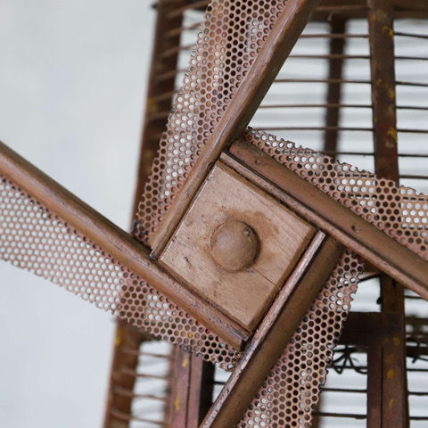 Thumbnail: FOLK ART WINDMILL ON STAND, HAND MADE ARCHITECTURAL MODEL