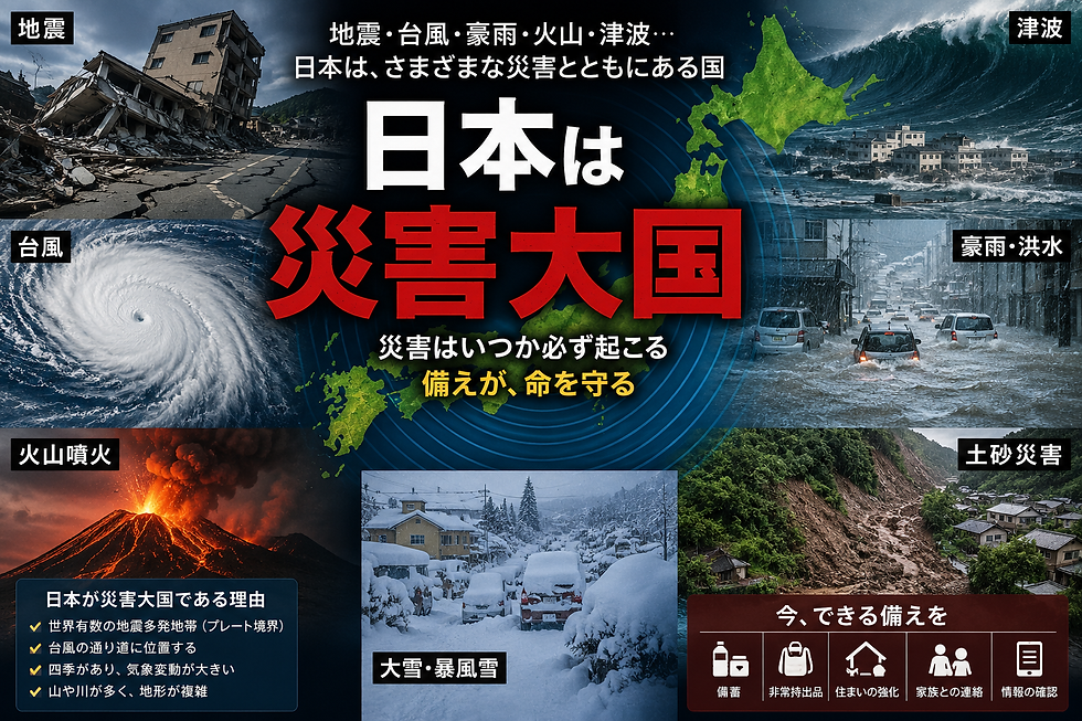 日本が災害大国と呼ばれる理由と今できる備え