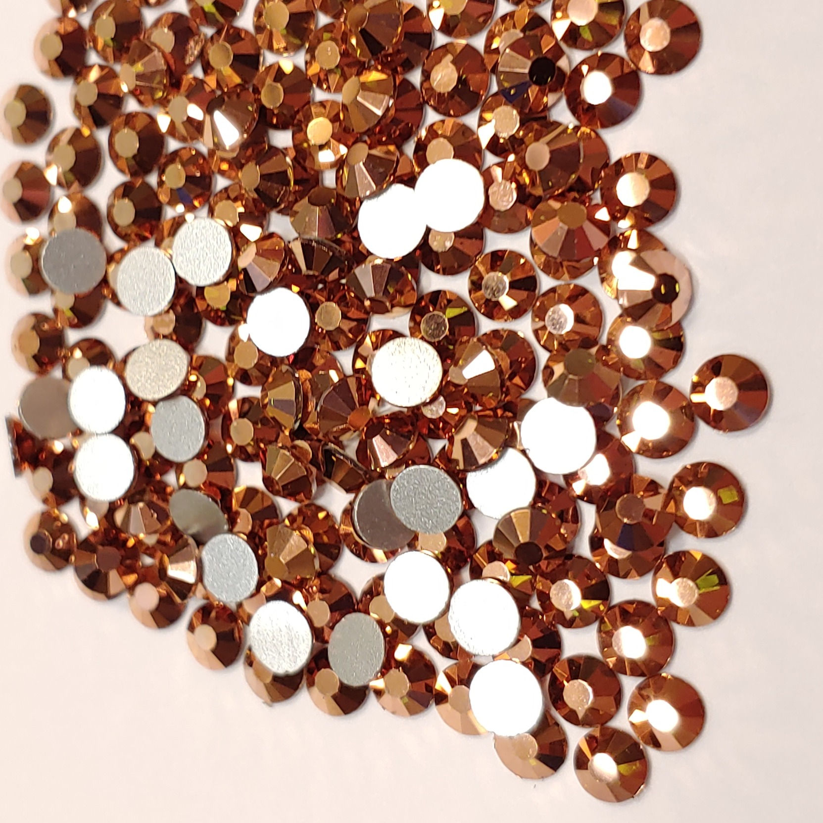 Rose Gold rhinestone crystals at The Frazzled Falmingo