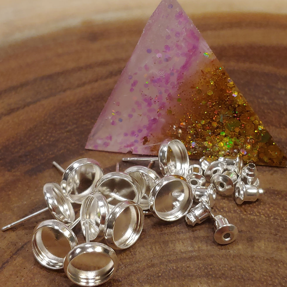 Silver Earring Blanks at The Frazzled Flamingo 8 mm