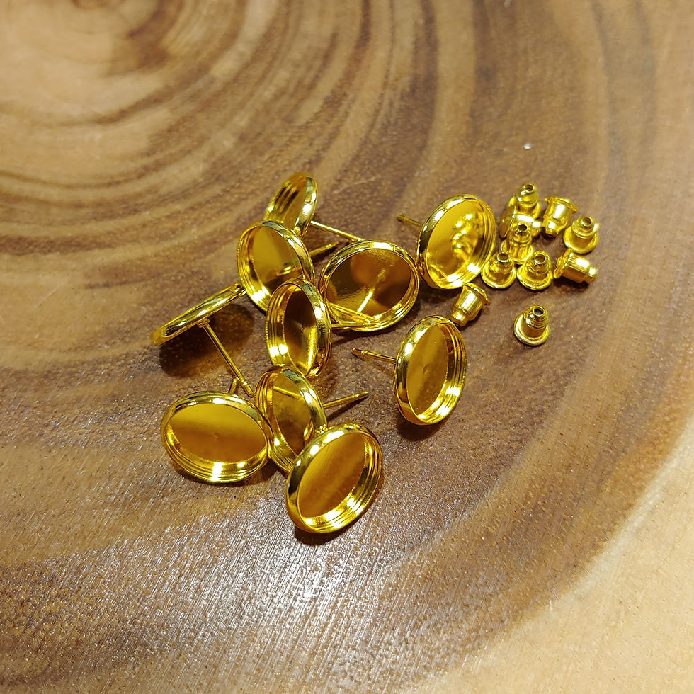 Thumbnail: Gold DIY 12mm Earring /blanks at The Frazzled Flamingo
