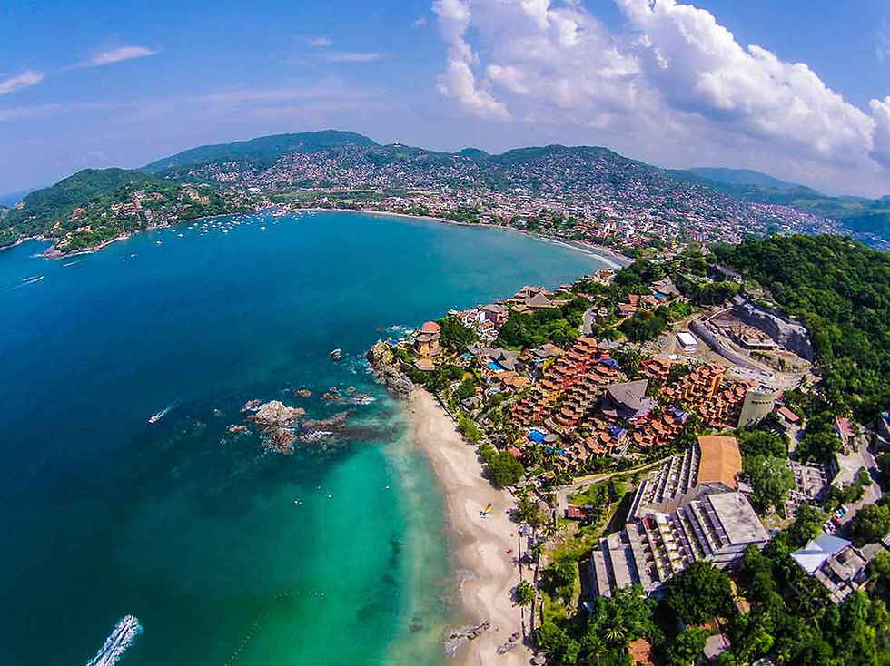 Aerial view of Ixtapa Bay, Zihuatanejo, Ixtapa Smart Vacations, ISV