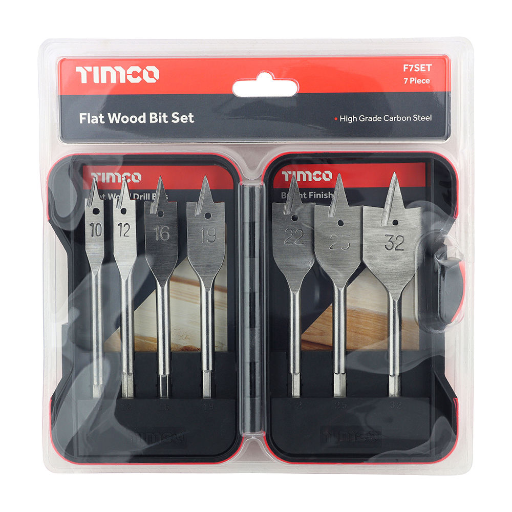 Flat Wood Bit Set 7pcs