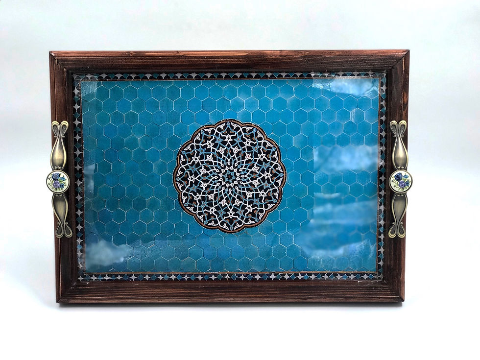 سینی رزین طرح کاشی