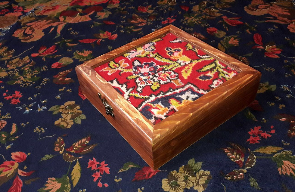 جعبه ی چوبی طرح فرش گل کوکب (سه قسمت)