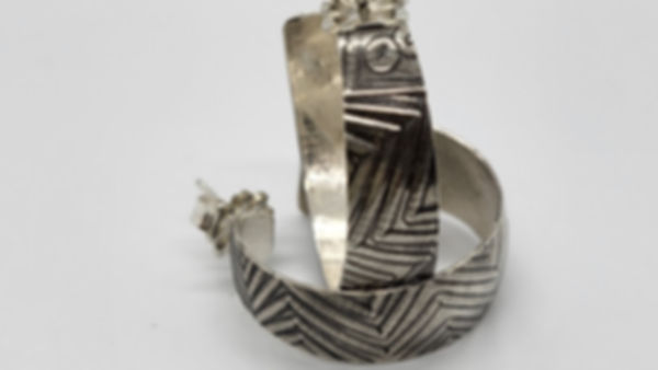 Chevron Patterned Hoop Earrings