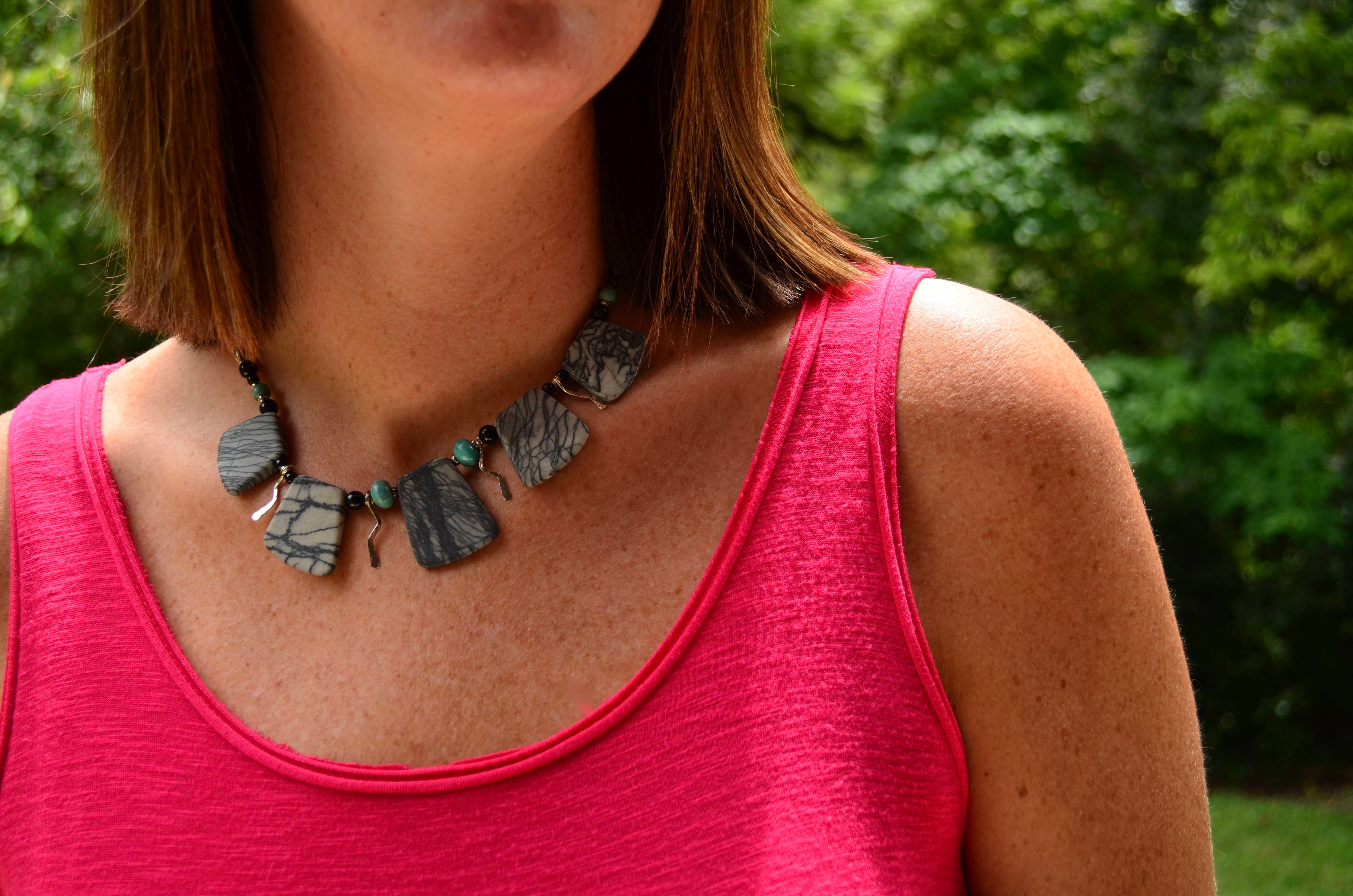 Zebra Agate Gemstone Necklace