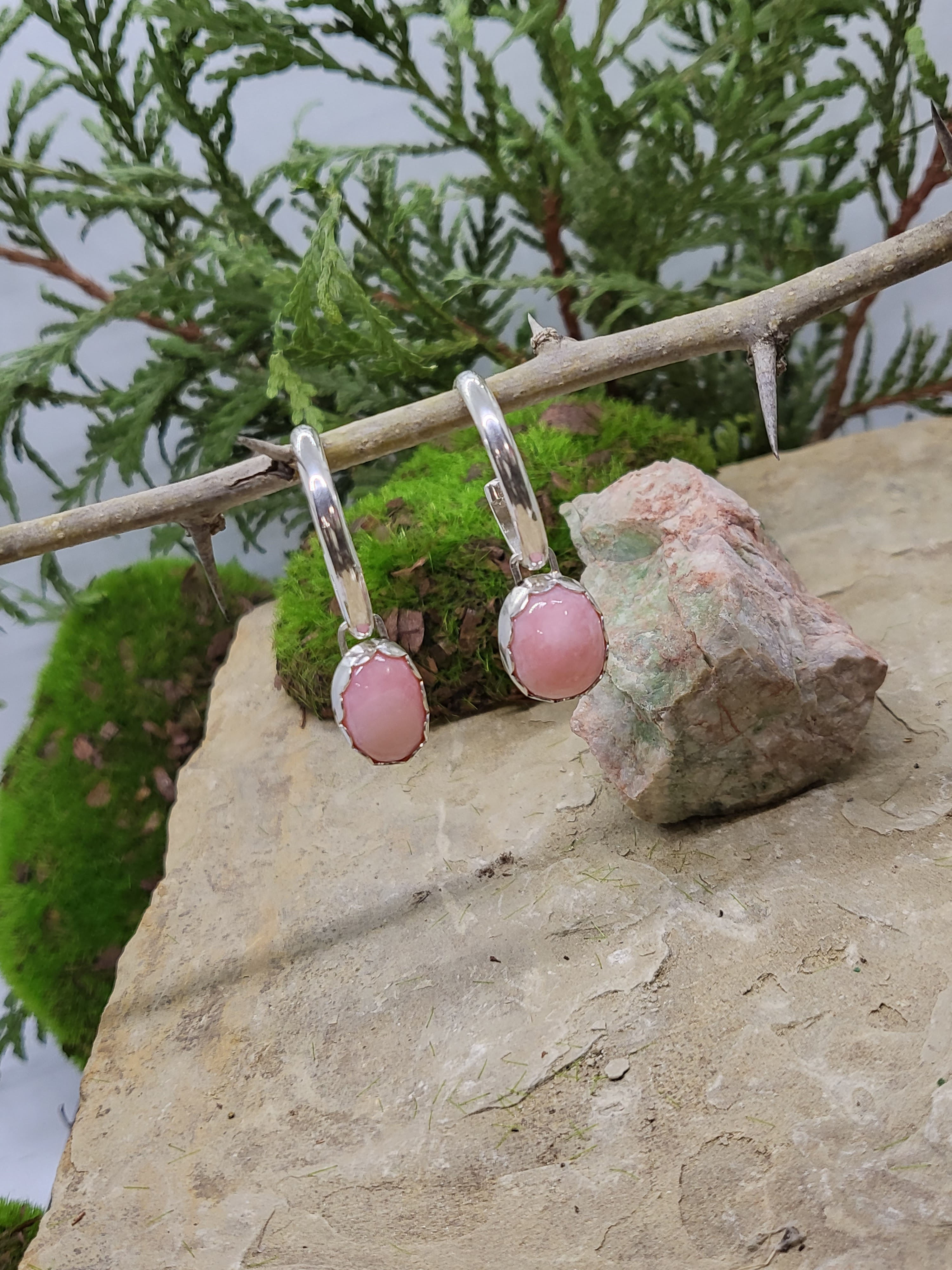 Pink Opal "3 In One" Earrings