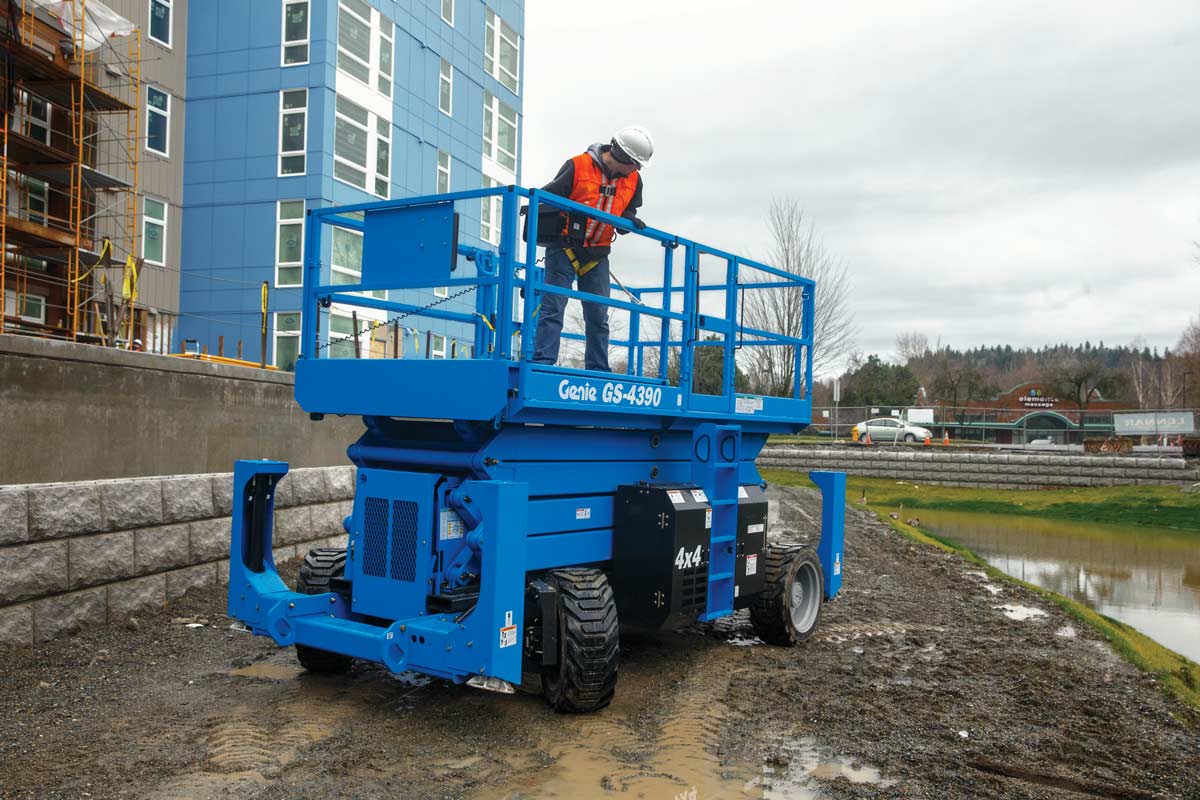 Genie 43ft, 90" wide Rough Terrain Scissor Lift — photo 4