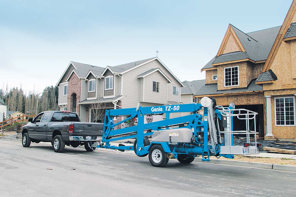 Genie TZ50, 50ft Electric Towable Knuckle Boom Lift — photo 3