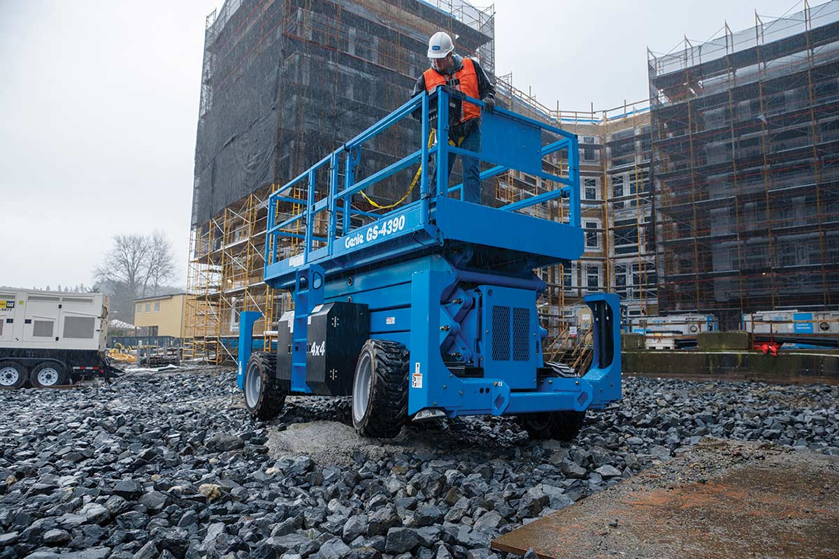 Genie 43ft, 90" wide Rough Terrain Scissor Lift — photo 1
