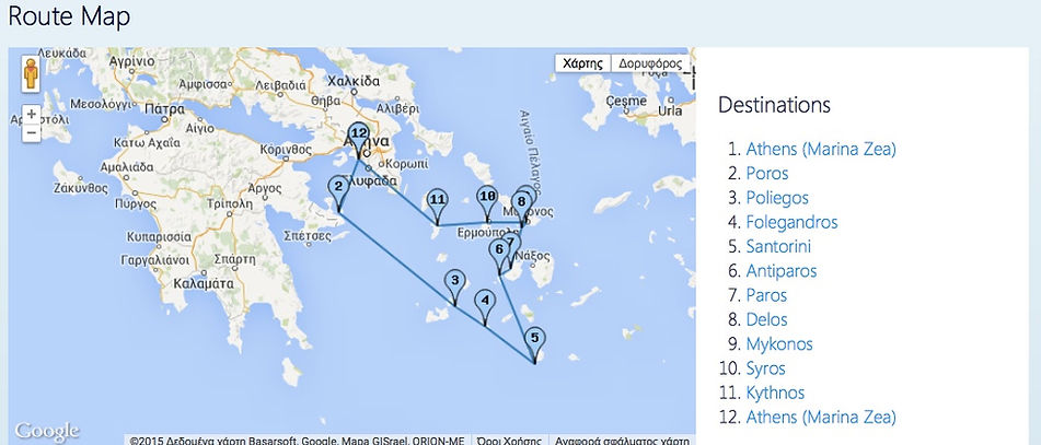 Croisière avec le bateau traditionnel "M/S Galiléo" : Santorin - Mykonos - Delos - Paros - Antiparos - Folegandros - Poliegos - Syros - Poros - Kythnos