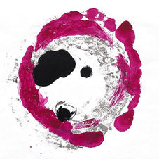 Seeing Pink 10, original monotype by Debbie Tearle