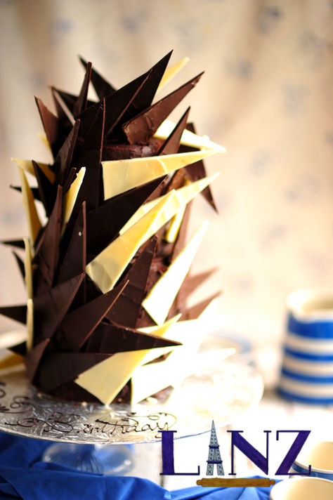 21st Birthday Three Tone Chocolate Triangle Cake