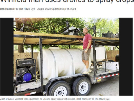 Aerocrop Ag Solutions featured in The Hawk Eye Gazette