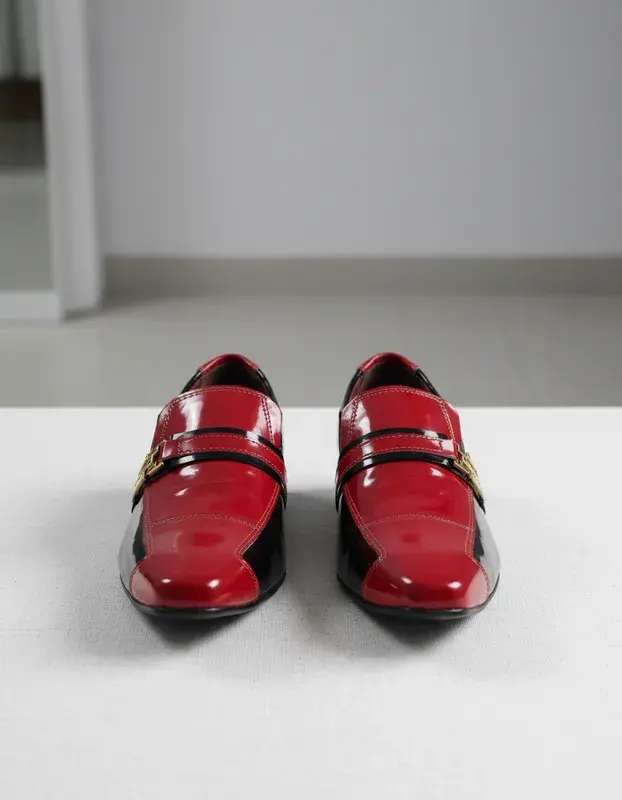 Miniatura: Sapato Social Masculino Maier Verniz preto e verniz vermelho — Modelo 183