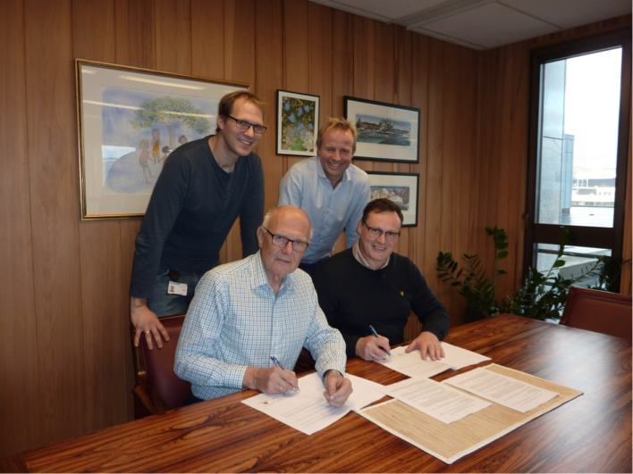 ATP styringsgruppen: Her tilstede ved Bjørn Iddberg (ordfører og leder av styringsgruppen), Cato Løkken (Statens vegvesen), Geir Skari (Byen vår Gjøvik) og Eivind Myhr (Oppland fylkeskommune).