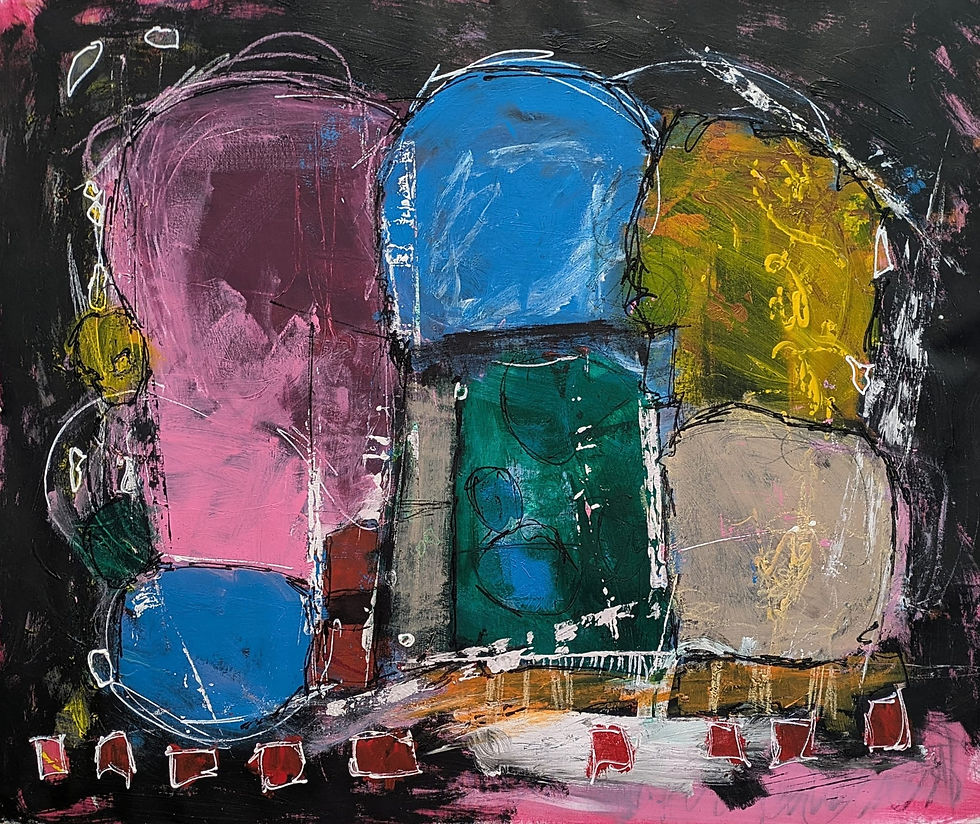 "Peace Lies Within", 2025, mixed media, 38"x 47"