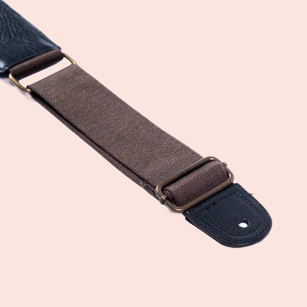 Thumbnail: Midnight Fluff - 4" wide leather strap | adjustable | padded | all guitars/bass
