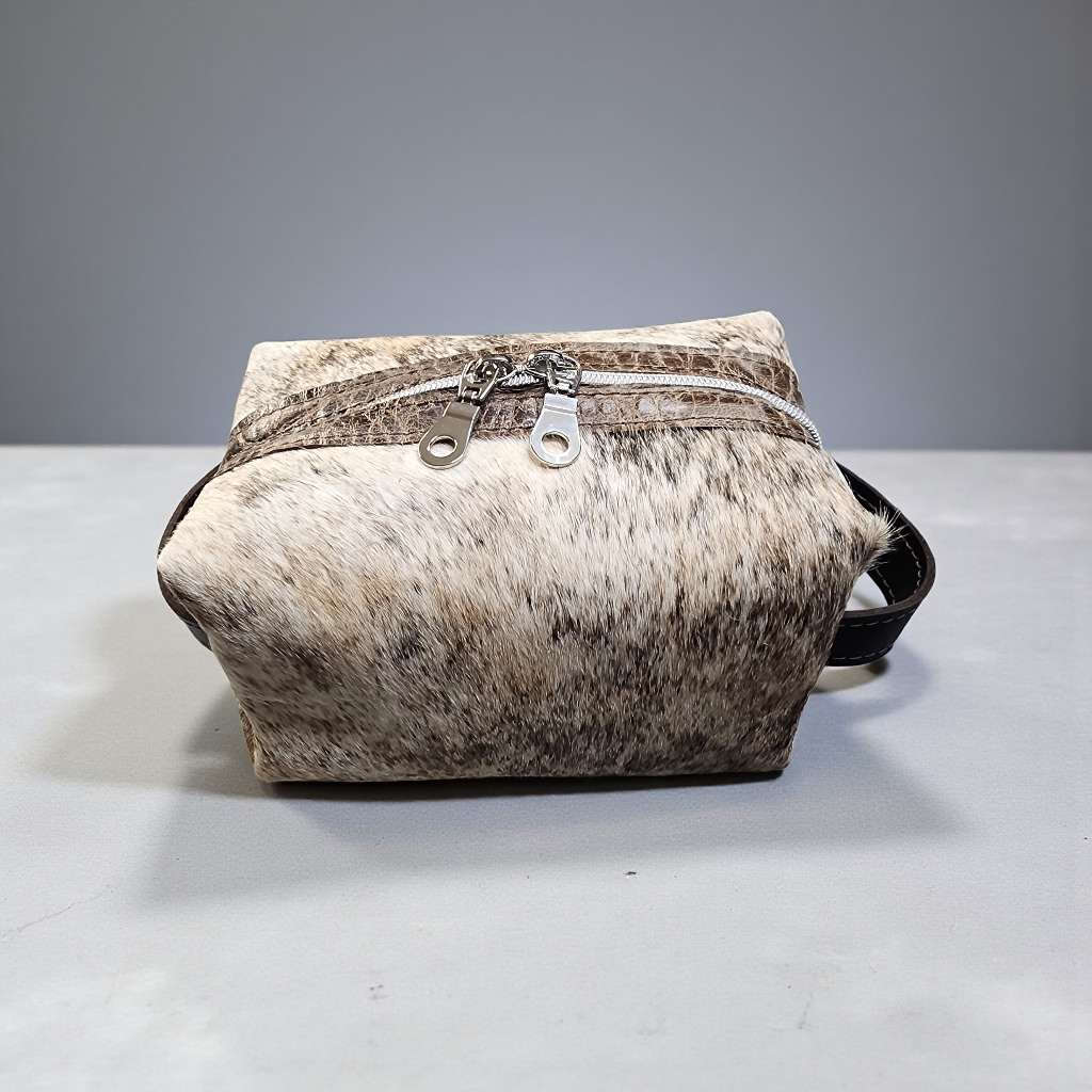 Large Makeup Bag-Med Brindle