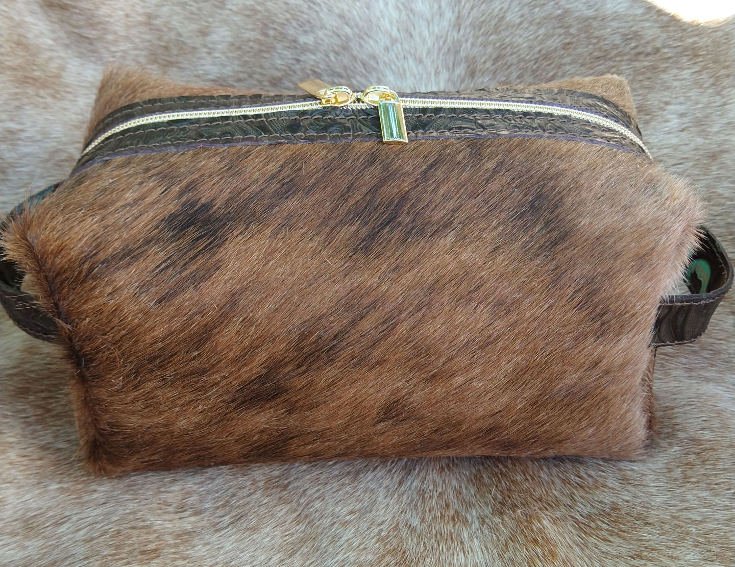 Large Makeup Bag-Med Brindle
