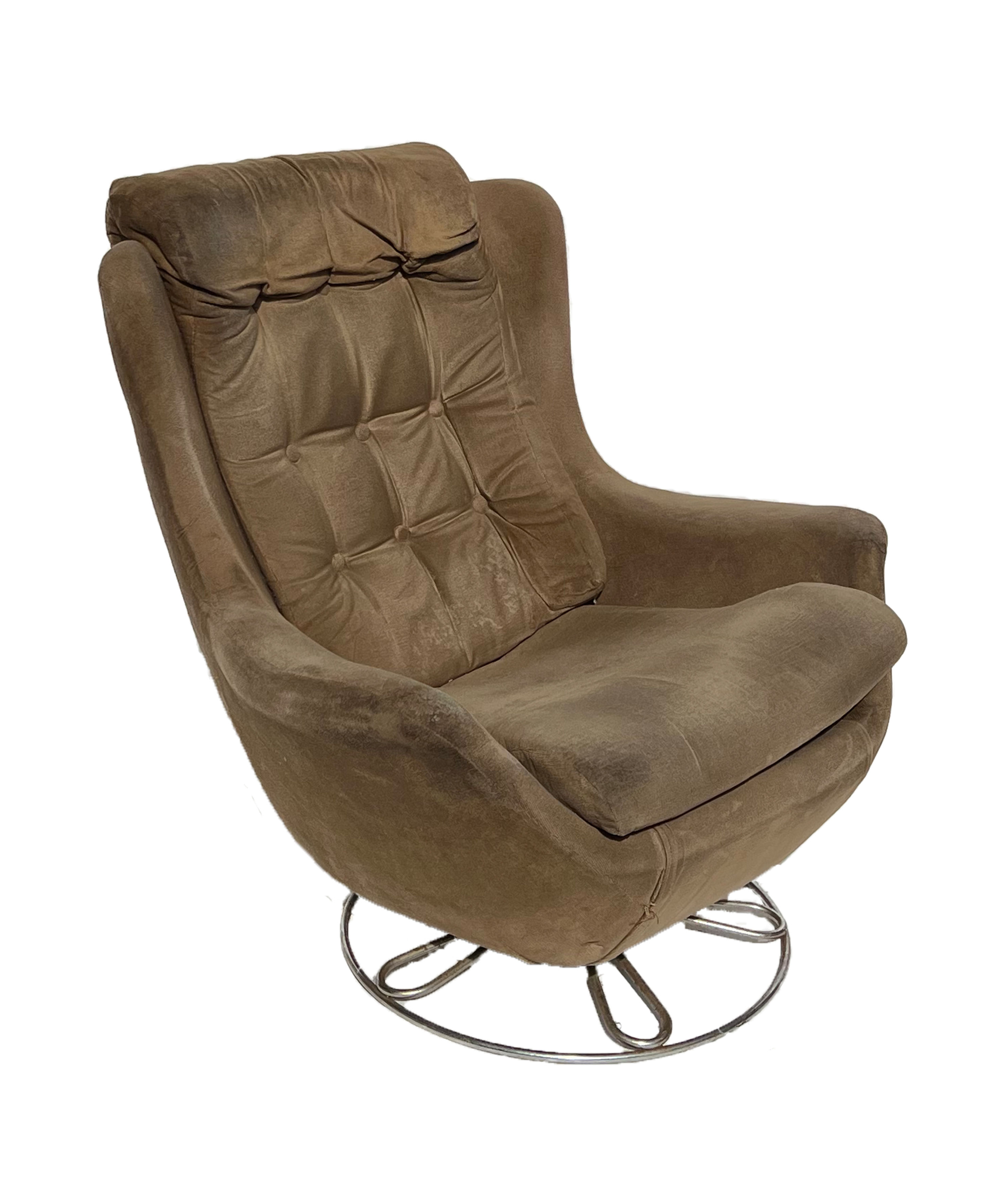 Vintage Danish Swivel Armchair