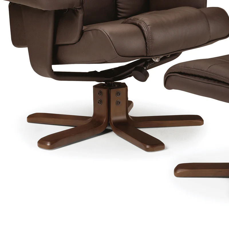 Thumbnail: Malmo Swivel Recliner And Stool brown