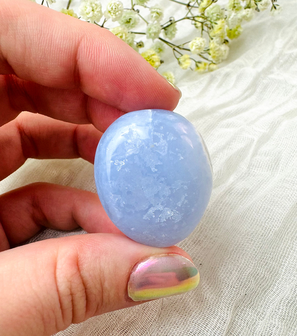 Thumbnail: Druzy Blue Lace Agate Tumble (Various Sizes)