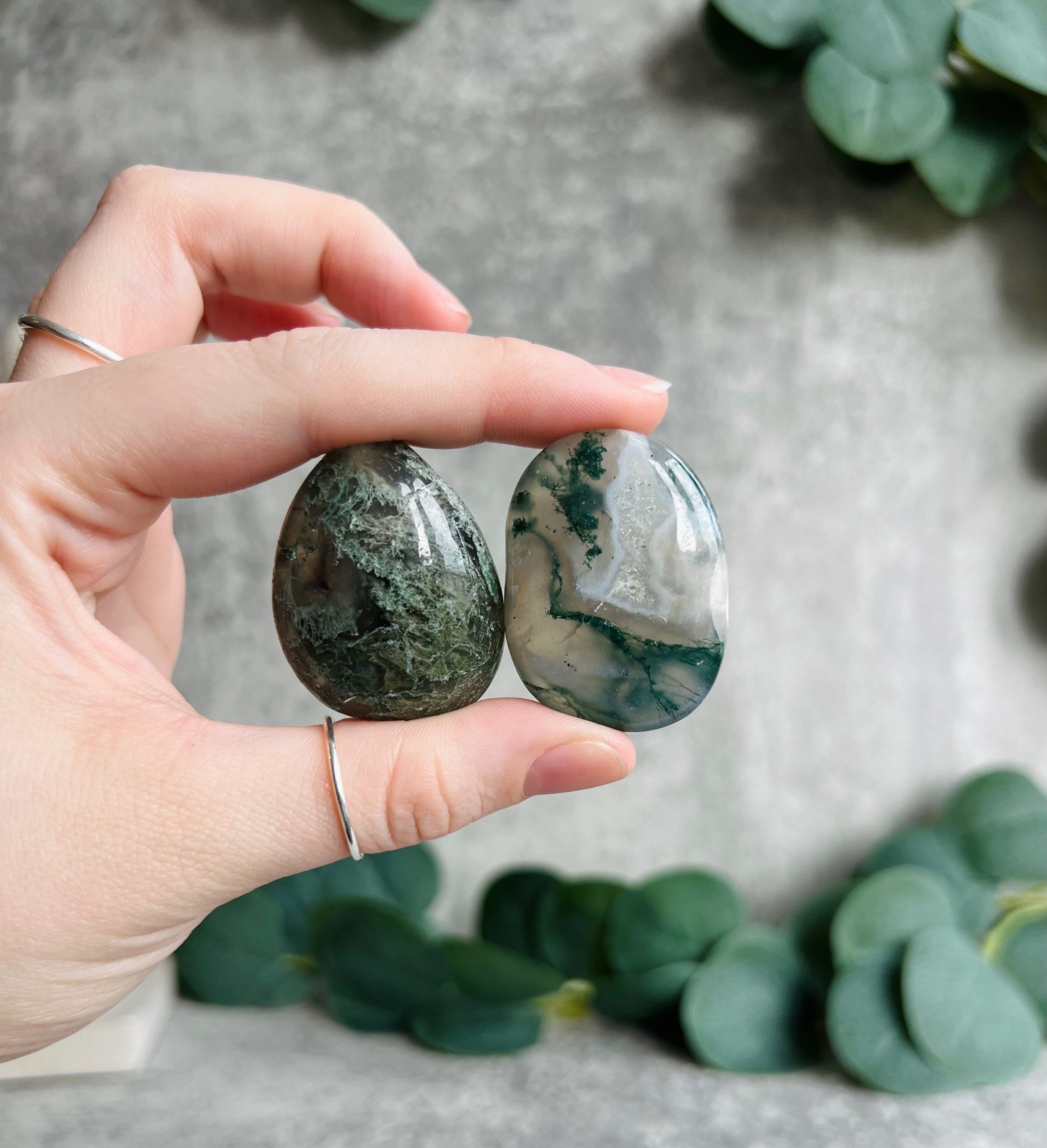 Small Moss Agate Palmstone